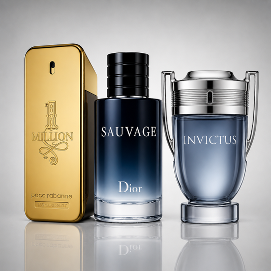 Combo aus 3 Herrenparfums – 1 Million von Paco Rabanne, Sauvage von Dior und Invictus von Paco Rabanne