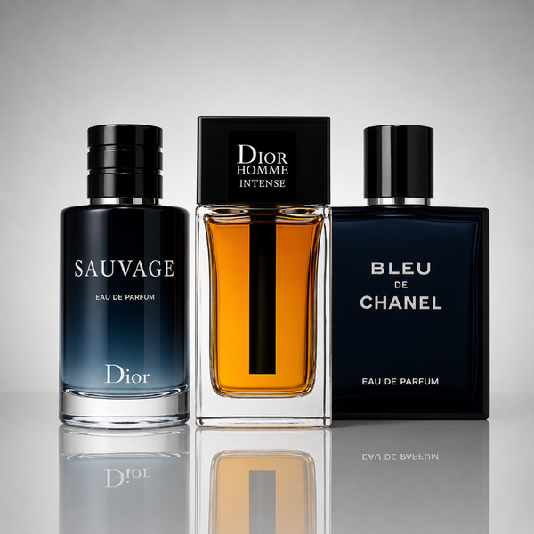 Combo aus 3 Herrenparfums – Sauvage Dior, Bleu de Chanel, Dior Homme Intense